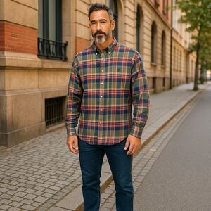 Ralph Lauren Mountain Equipment Shirt‎ Men's XXL Plaid Flannel Button-Down Thick